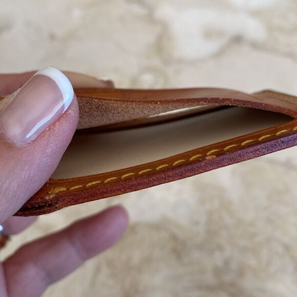Vintage Louis Vuitton Vachetta Leather Luggage Tag & Poignet - Picture 7 of 10